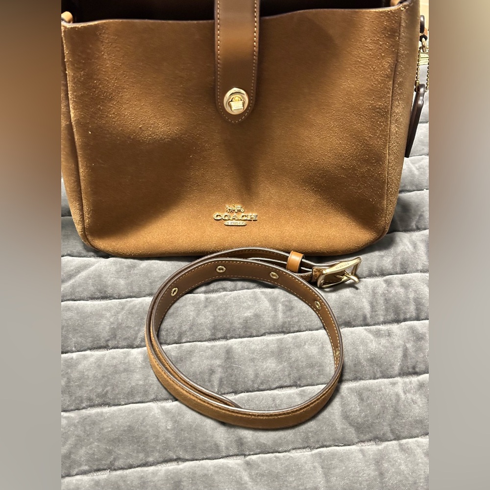 NWT Coach Hadley Sienna Suede Shoulder Bag - Picture 11 of 11